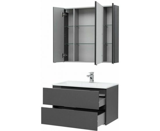 Мебель для ванной Aquanet Алвита 90 серый антрацит арт.00241388_, изображение 8