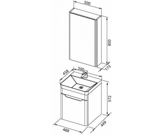 Мебель для ванной Aquanet София 50 белый арт.00203648_, изображение 3