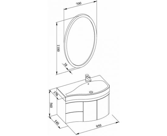 Мебель для ванной Aquanet Сопрано 95 R белый (2 дверцы 2 ящика) арт.00169345_, изображение 3