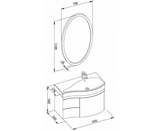 Мебель для ванной Aquanet Сопрано 95 R белый (3 ящика) арт.00169444_, изображение 3