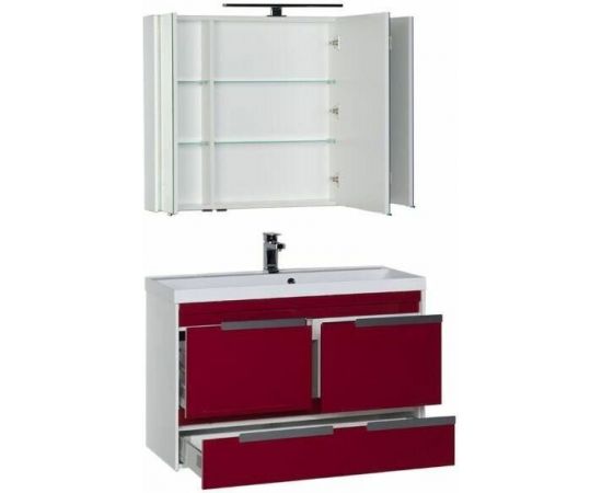 Мебель для ванной Aquanet Тиволи 100 бордо арт.00180562_, изображение 5