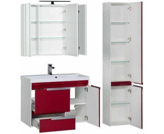 Мебель для ванной Aquanet Тиволи 90 бордо арт.00180566_, изображение 5