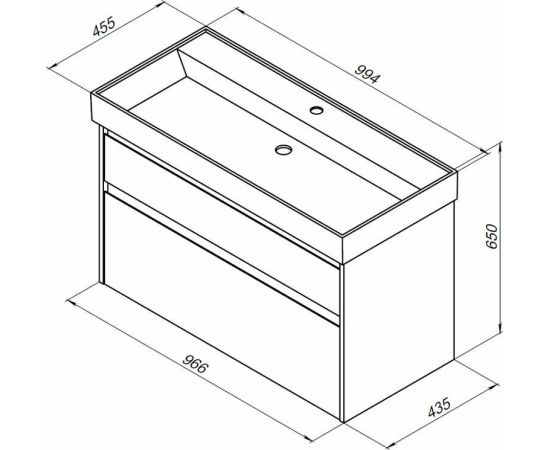Тумба с раковиной Aquanet Nova Lite 100 белый (2 ящика) арт. 00245252_, изображение 3