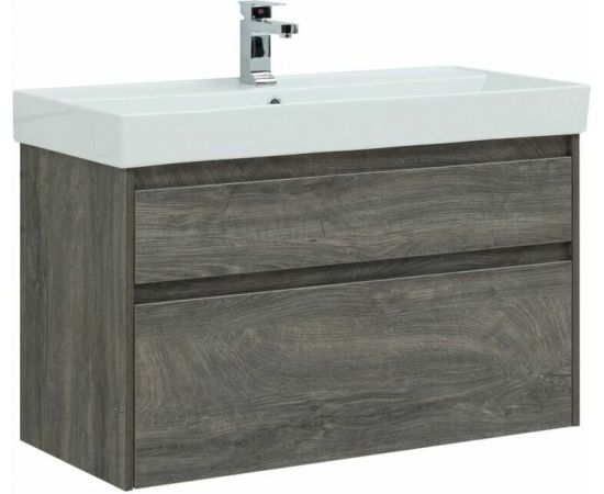 Тумба с раковиной Aquanet Nova Lite 100 дуб рошелье (2 ящика) арт. 00245253_, изображение 2