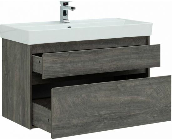 Тумба с раковиной Aquanet Nova Lite 100 дуб рошелье (2 ящика) арт. 00245253_, изображение 5