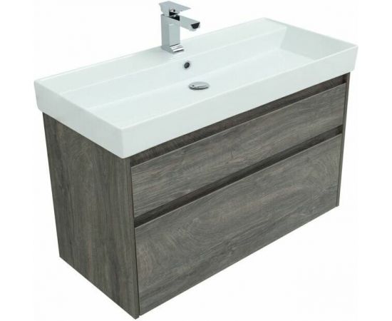 Тумба с раковиной Aquanet Nova Lite 100 дуб рошелье (2 ящика) арт. 00245253_, изображение 8