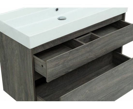 Тумба с раковиной Aquanet Nova Lite 100 дуб рошелье (2 ящика) арт. 00245253_, изображение 10