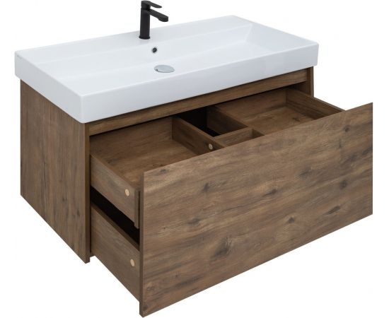Тумба с раковиной Aquanet Nova Lite 100 дуб рустикальный (1 ящик) арт. 00254700_, изображение 11