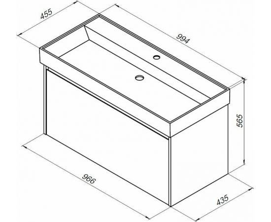 Тумба с раковиной Aquanet Nova Lite 100 дуб рустикальный (1 ящик) арт. 00254700_, изображение 3