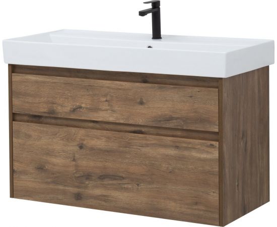 Тумба с раковиной Aquanet Nova Lite 100 дуб рустикальный (2 ящика) арт. 00254701_, изображение 8