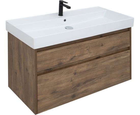 Тумба с раковиной Aquanet Nova Lite 100 дуб рустикальный (2 ящика) арт. 00254701_, изображение 11