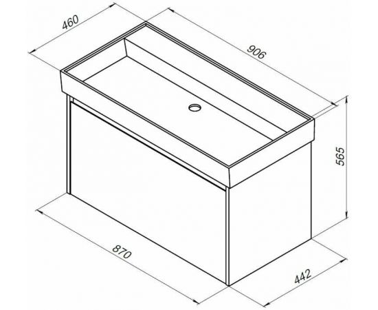 Тумба с раковиной Aquanet Nova Lite 90 белый (1 ящик) арт. 00245247_, изображение 3