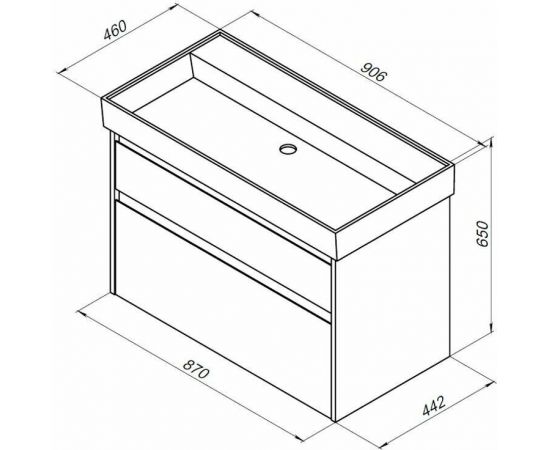 Тумба с раковиной Aquanet Nova Lite 90 дуб рошелье (2 ящика) арт. 00245249_, изображение 3