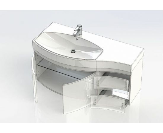 Тумба с раковиной Aquanet Опера 115 L черный (2 дверцы 2 ящика) арт. 00212994_, изображение 12