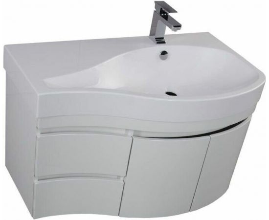 Тумба с раковиной Aquanet Сопрано 95 R белый (2 дверцы 2 ящика) арт. 00213000_, изображение 6