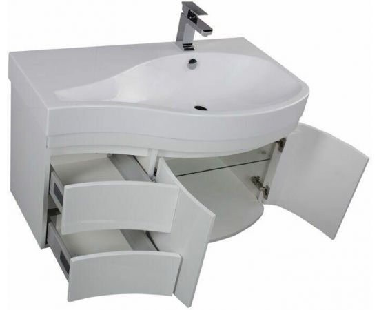 Тумба с раковиной Aquanet Сопрано 95 R белый (2 дверцы 2 ящика) арт. 00213000_, изображение 7