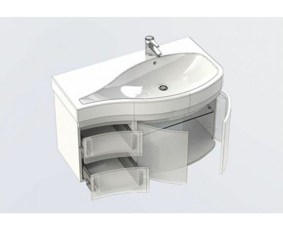 Тумба с раковиной Aquanet Сопрано 95 R белый (2 дверцы 2 ящика) арт. 00213000_, изображение 8
