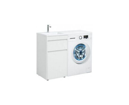 Тумба с раковиной Aquanet Токио 110 L белый (напольная, 1 ящик) арт. 00239298_