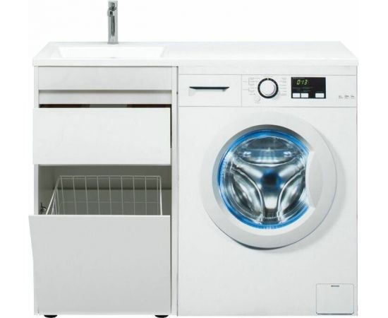 Тумба с раковиной Aquanet Токио 110 L белый (напольная, 1 ящик) арт. 00239298_, изображение 11