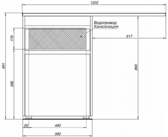 Тумба с раковиной Aquanet Токио 120 R белый (напольная, 1 ящик) арт. 00239301_, изображение 4