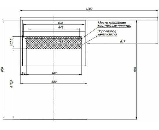 Тумба с раковиной Aquanet Токио 120 R белый (подвесная, 1 ящик) арт. 00239213_, изображение 20