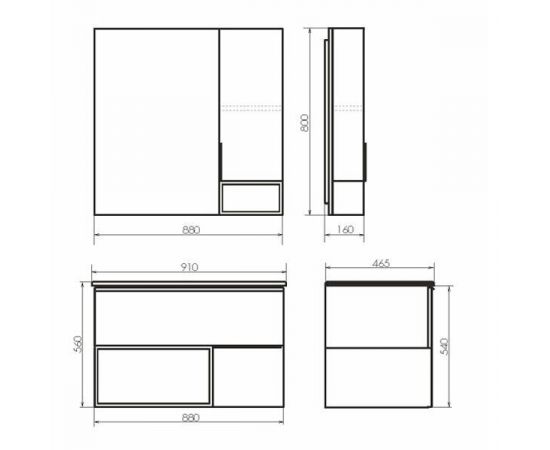 Тумба с раковиной Comforty Франкфурт 90 бетон светлый, с раковиной Quadro 90_, изображение 9