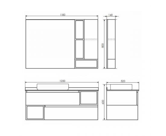 Тумба с раковиной Comforty Прага 120 дуб белый, с раковиной 78189_, изображение 10