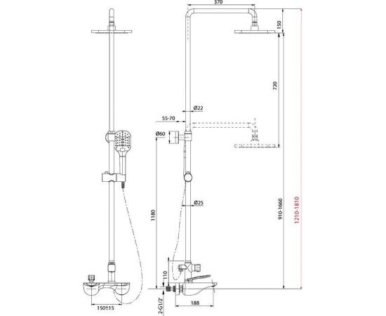 Душевая стойка Lemark Bellario LM6862C_, изображение 2