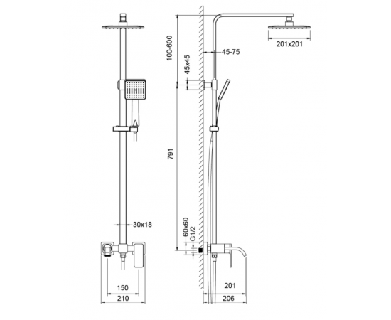 Душевой комплект Timo Selene SX-1013/03 черная_, изображение 5