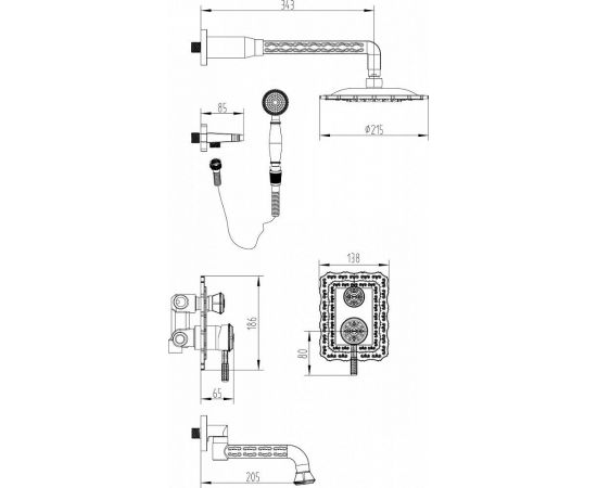 Душевой комплект Lemark Jasmine LM6622ORB С ВНУТРЕННЕЙ ЧАСТЬЮ_, изображение 5