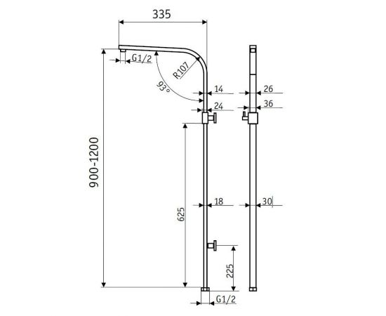 Душевая стойка Gllon C 006-1 CP+ SUB 12 CP 07010061-12_, изображение 2