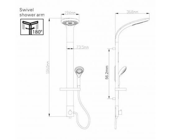 Душевая стойка с LED подсветкой Gllon SL095LR-A 07010950-05_, изображение 3