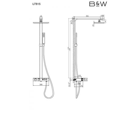 Душевая стойка Black&White U7815_, изображение 4