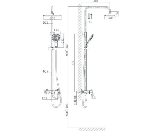 Душевая стойка D&K Baciano DA1033701B14_, изображение 5