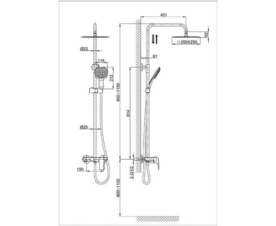 Душевая стойка D&K Rhein Reisling DA1273701B03_, изображение 2