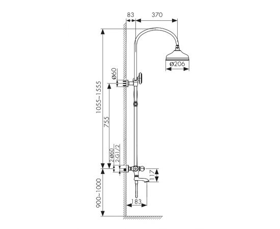 Душевая стойка Kaiser Aria 03182_, изображение 4