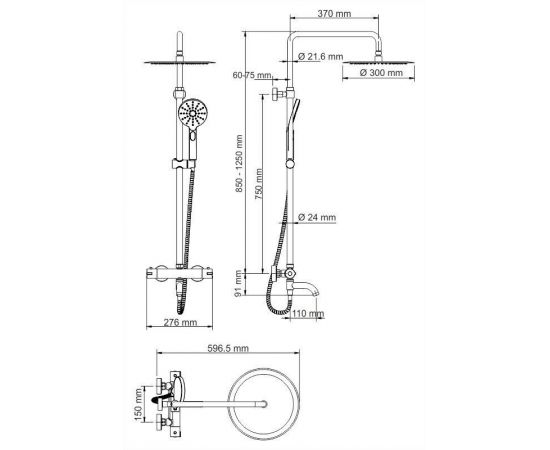 Душевой комплект WasserKRAFT A28801 Thermo с термостатическим смесителем_, изображение 3