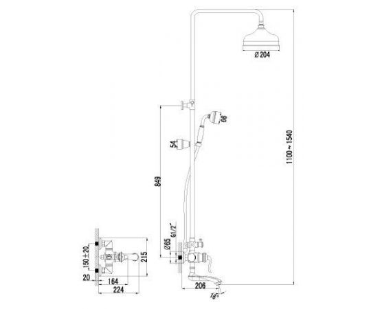 Душевая стойка Lemark Brava LM4762G_, изображение 3