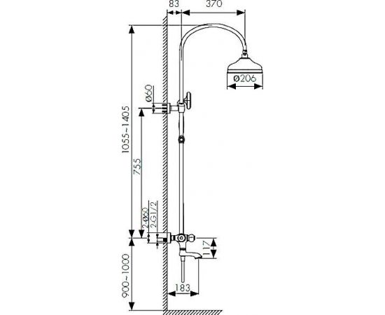 Душевая стойка Kaiser Aria 03182-3_, изображение 2