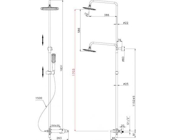 Душевая стойка Lemark Swan LM5462BG_, изображение 2