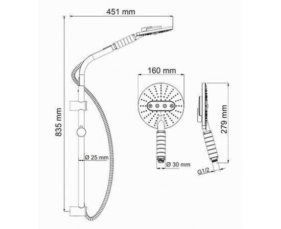 Душевой комплект WasserKRAFT A044_, изображение 3