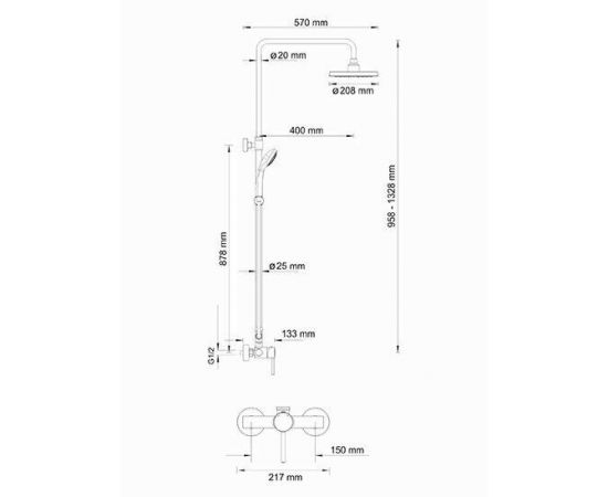 Душевой комплект WasserKRAFT A12202 со смесителем_, изображение 3