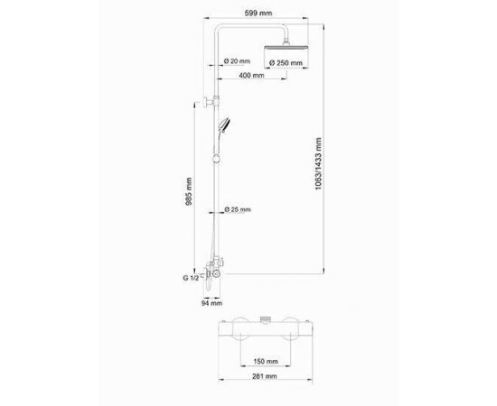 Душевой комплект WasserKRAFT A13302 Thermo с термостатическим смесителем_, изображение 3