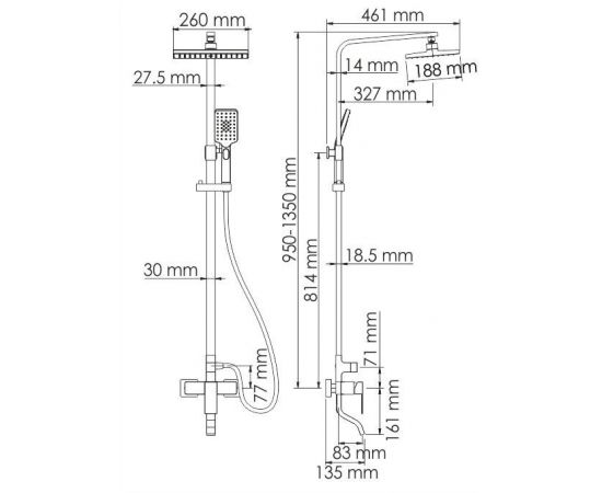 Душевой комплект WasserKRAFT  A16501 со смесителем_, изображение 3