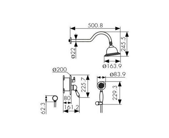 Душевой комплект Kaiser Rios 31077-1 скрытого монтажа, бронза_, изображение 2