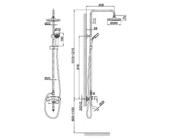 Душевая стойка D&K Rhein Marx DA1393701B07_, изображение 3