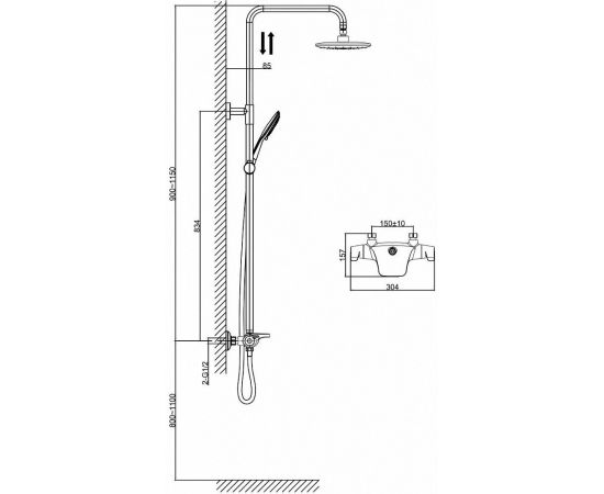 Душевая стойка D&K Potsdam DA2143741B14_, изображение 2