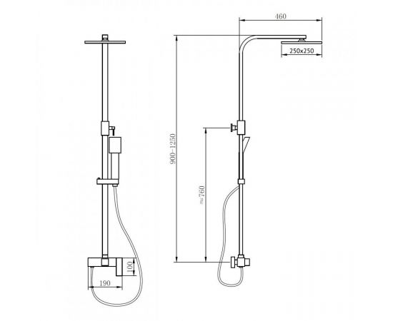 Душевая стойка ABBER Daheim AF8220 без излива, хром_, изображение 4