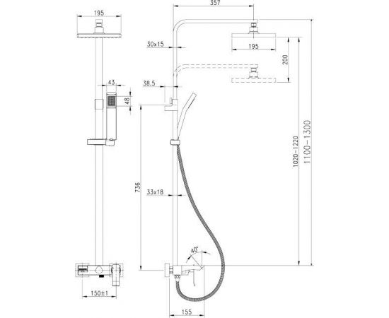 Душевая стойка Lemark Contest LM5862CW_, изображение 2