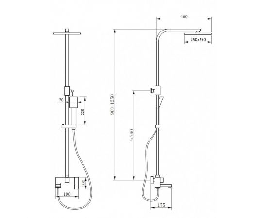 Душевая стойка ABBER Daheim AF8216 с изливом, хром_, изображение 4